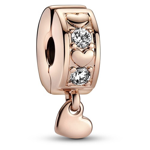 Authentic Pandora Charm, ROSE Infinite Heart Sparkling Clip, #782253C01, - Picture 1 of 5