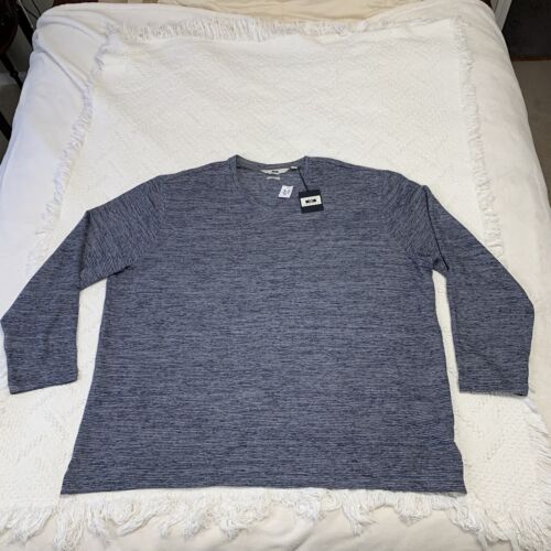 NWT Joseph Abboud Sweater Mens 3XL Heathered Blue Classic Fit Tight Knit V Neck - Picture 1 of 9