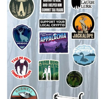 Cryptids Sticker Pack - Mothman - Bigfoot - Ufo - Loch Ness Monster