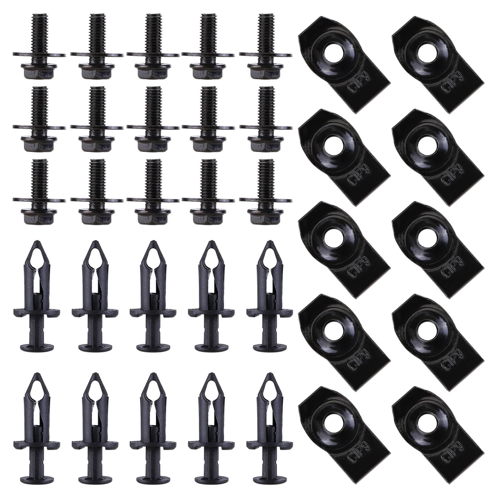 35PCS For Audi Engine Under Cover Splash Shield Guard M6 Bolts & U-nut Clips Foto 2 de 4