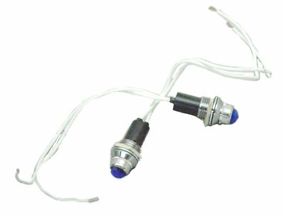 Dash Pilot Light Indicator Control 1 Blue Bulb 3/8'' Hole UP#40052 PKG of 2