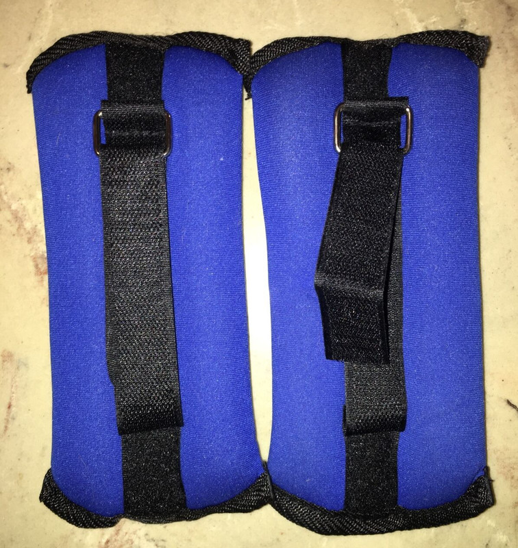 Ankle & Wrist Weights 2 lb Set Fitness Gym Workout Adjustable 1lb Each Blue