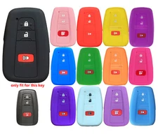 Fit TOYOTA RAV4 Corolla Prius C-HR 3 Button Remote Key Fob Cover Silicone Case