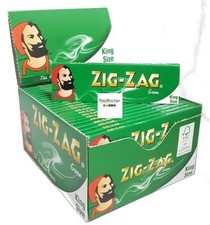 Zig Zag Green King Size Slim Cigarette Rolling Paper 1, 5, 10, 25 or 50 Booklets