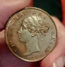 1858/7 GREAT BRITAIN VICTORIA HALFPENNY ~ CHOICE UNCIRCULATED LUSTROUS SEE VIDEO