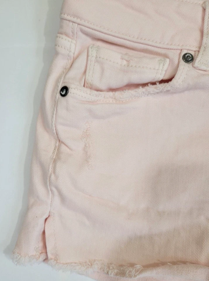 DL1961 Renee Mini Pantalones Cortos Denim Cortados en Rubor, Rosa Claro - Talla 25 Foto 3 de 4