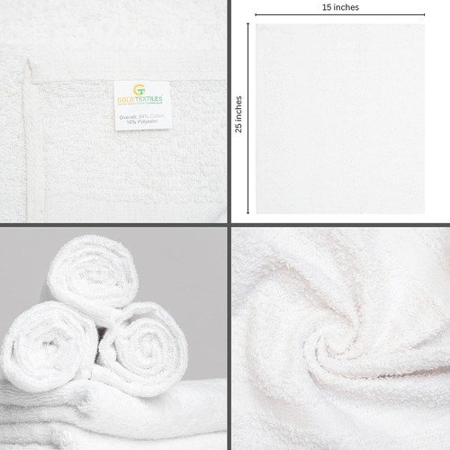 Salon Hand Towels Washcloths Set Cotton Blend 16x27, 15x25 Sizes Bulk Pack Towel - Picture 4 of 37