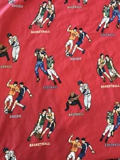 The Company Store Kids Red Sports Football Basketball Baseball Twin Duvet Cover 
