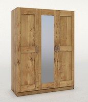 Kleiderschrank Toni Wildeiche Teilmassiv GeöLt 3 TüRig Spiegel Schrank B.152Cm