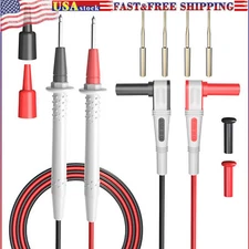 Silicone Multimeter Test Leads Kit with Gold-Plated Precision Sharp Probes 4.9ft