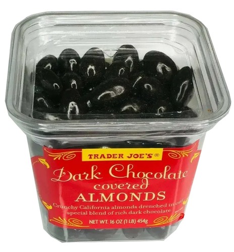Trader Joe’s Chocolate Covered Crunchy Almonds Rich Dark Chocolate 16 oz - Picture 2 of 4