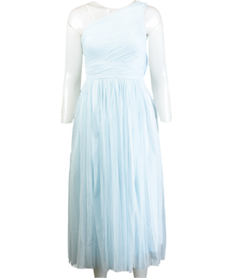 Lace & Beads Blue One Shoulder Tulle Midi Dress UK 6 | eBay UK