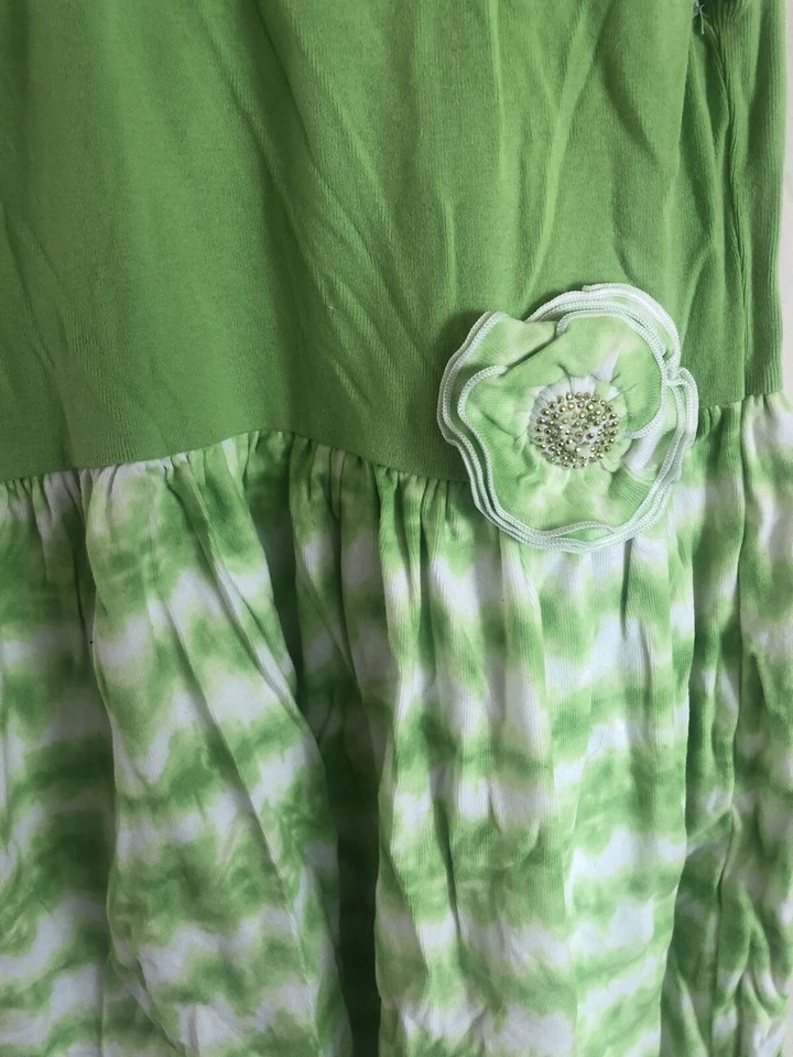 Mignone - Verde Blanco - Vestido Flor - Talla 10 - Envío Rápido Foto 3 de 4