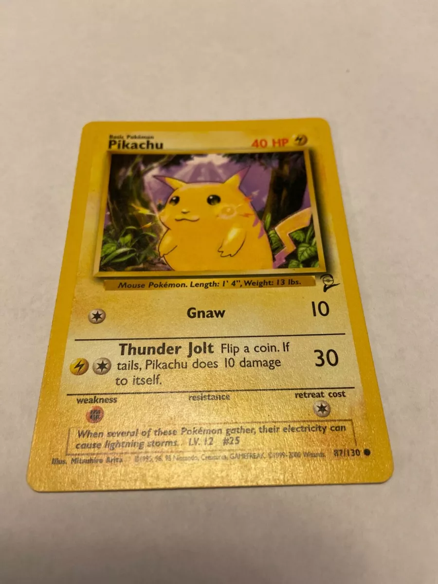 Pikachu Common Pokemon Card Original Base-2 Set Series 87/130