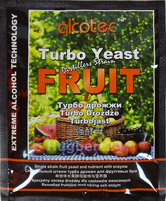 Alcotec Fruit Turbo + Enzym Alkohol Gärhefe Hefe Brennhefe Destillation Obst TOP