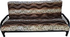 Leopard Skin Velvet Full Size Futon Mattress Cover, Protector, Washable Covers