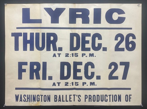 c.1963 Tchaikovsky’s Nutcracker Ballet Poster Alexandria Danilova Washington DC - Picture 3 of 3