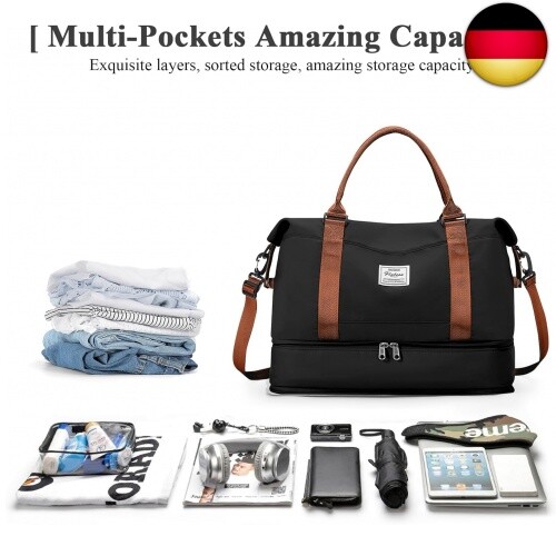 Reisetasche Damen 40x20x25 Ryanair Handgepäck Tasche Sporttasche Weekender Bag - Bild 4 von 8
