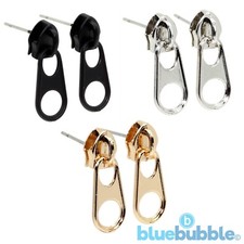 Bluebubble ZIP IT Stud Earrings Funky Fun Kitsch Retro 80s Punk Rock Chick Emo