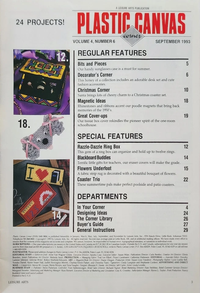 Plastic Canvas Corner Magazine Fun Coasters Patterns Sep 1993 By Leisure Arts - Image 2 of 3