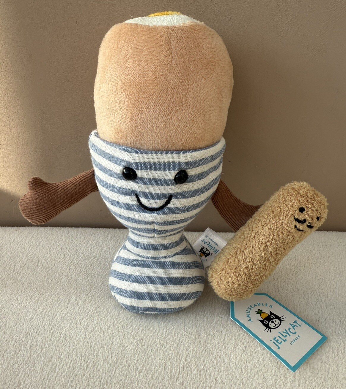 NEW Jellycat Amuseable Eggetha Egg And Lance Soldier Novelty Soft Toy BNWT