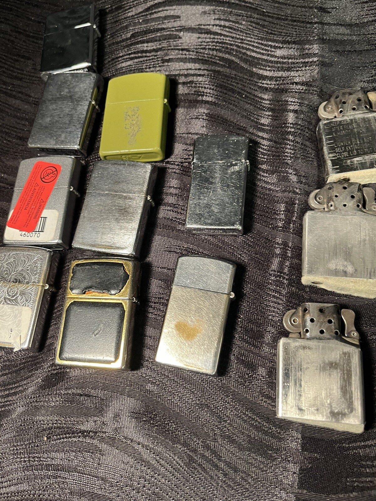 Vtg Zippo Lighter Lot 9 Lighters With Inserts plus 3 Additional Inserts