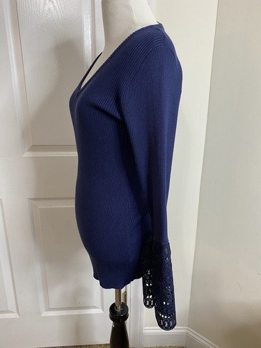 Women’s Ashley Stewart Rayon Bell Sleeve Ribbed Sweater •Size 12 *NWT - Picture 3 of 8