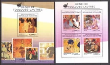 STA693 Guinea 2014 MNH 2 Sheets High CV Art Painting H de Toulouse-Lautrec