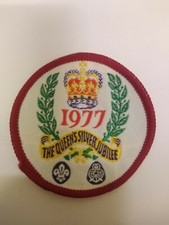 Vintage Patch SILVER JUBILEE 1977 Scouts Girl Guides Badge Embroidered Patch 
