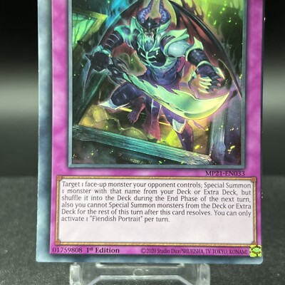 Fiendish Portrait MP21-EN033 MISCUT 1st Edition Super Rare Yugioh