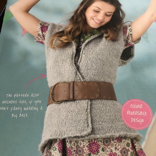 Freestyle Festival Reversible Gilet, Ladies Cardigan Knitting Pattern - Picture 3 of 8