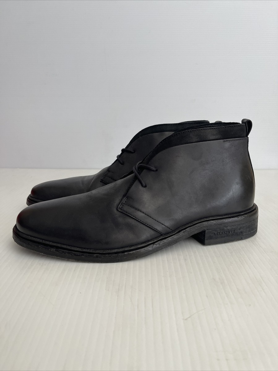 All Saints Men\'s Chukka Ankle Boot Sz 41 EU / 8 US Black Leven Leather Lace Up ALLSAINTS Sneaker Chukka Boots Mens 41 US 8 Lace Up Black  main image 4