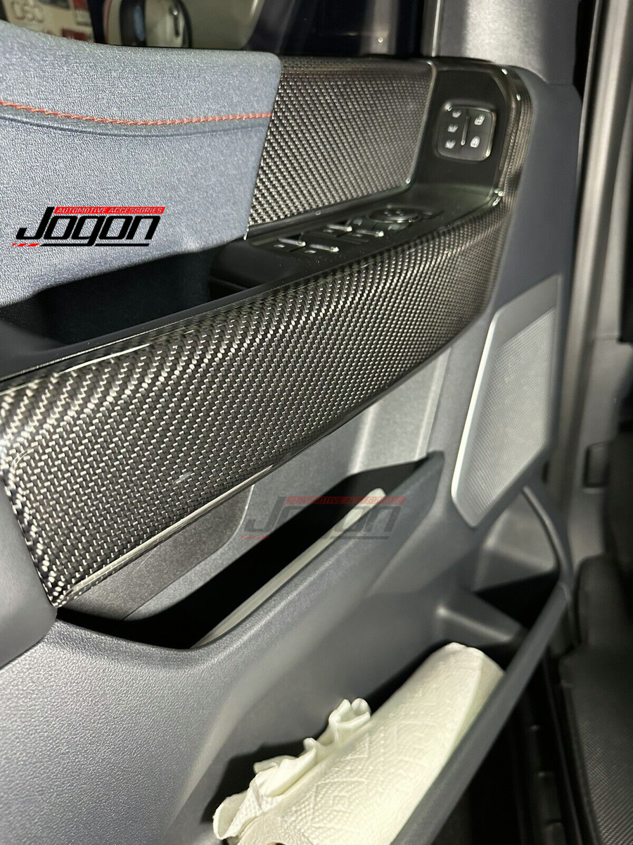 Carbon Interior Door Handle Covers Overlay For Ford F150 Raptor