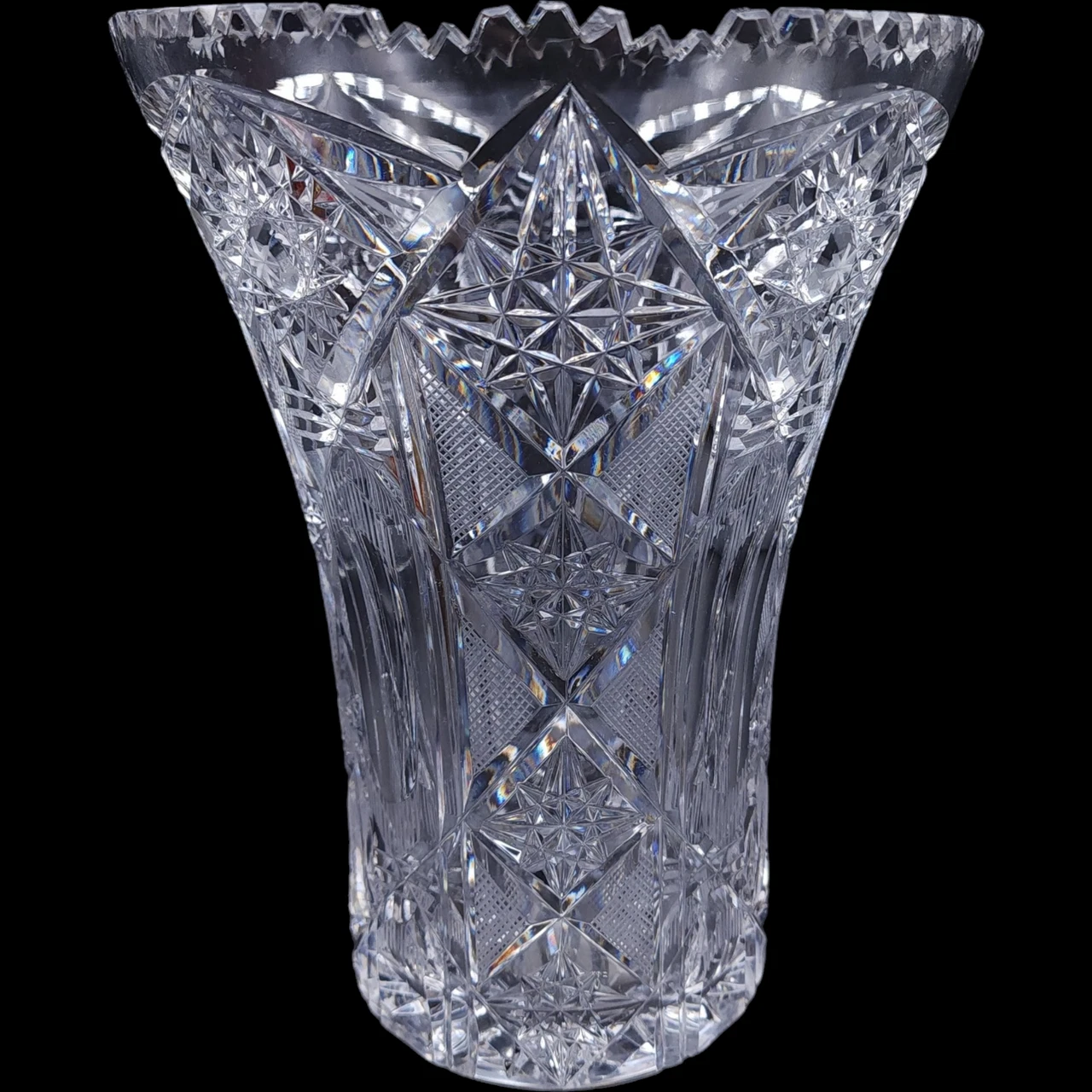 American Brilliant Period Cut Glass Vase