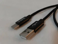 Topk High Quality Braided Type C USB Charger Cord Data Cable 4ft Black
