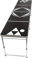 8' Beer Pong Table - Lightweight Portable with Carrying Handles by Black