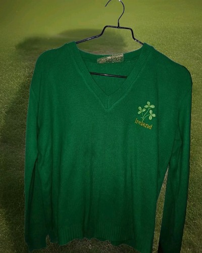 Vintage Ireland Green Knit Sweater By Traditional Craft Knitwear Made In Ireland