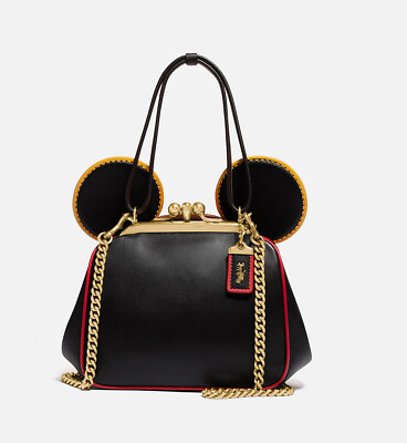 COACH Keith Haring ボディバッグ　ミッキーコラボ希少品 COACH DISNEY MICKEY MOUSE X KEITH HARING BLACK LEATHER KISSLOCK