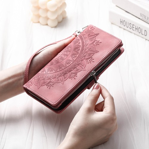 For Samsung S25 S24 S23 S22 S21 Ultra Plus Zipper Case Leather Wallet Flip Cover - Picture 10 of 29