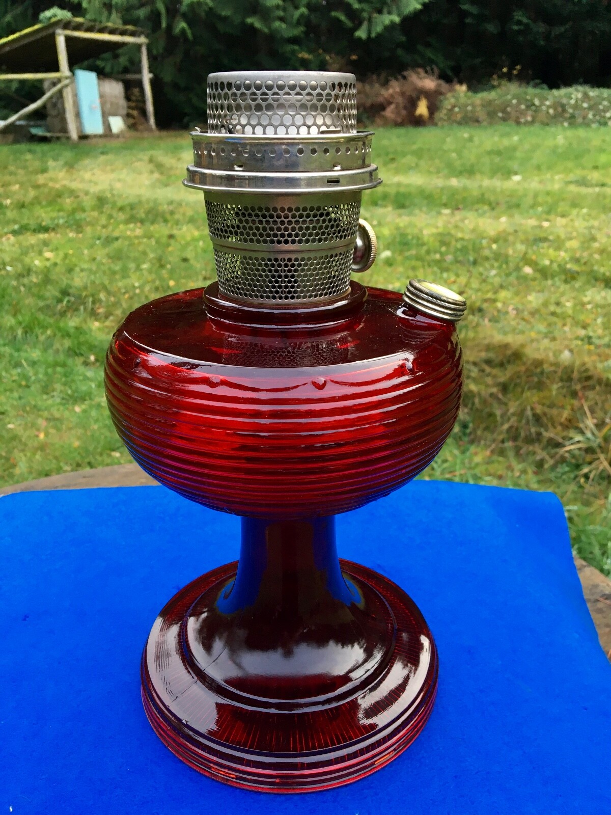 19371938 Aladdin Oil Lamp B83 Ruby Crystal Beehive eBay