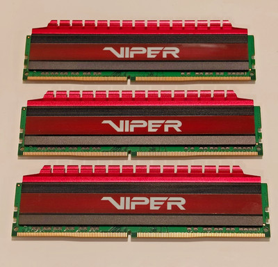 VIPER 24GB (3 x 8GB) 3000 MHz DDR4 RAM PV432G300C6QK single owner good condition