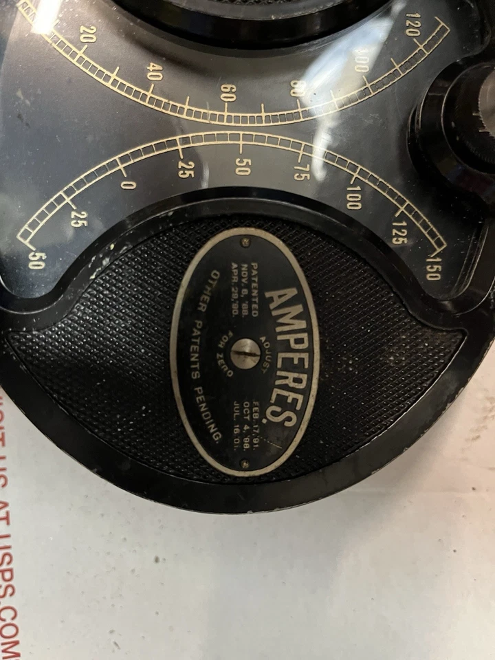Medidor de Voltios y Amperios Eléctricos Antiguos Weston Modelo 240 Vintage 1900 EV Foto 4 de 4