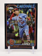 2025 Topps Chrome Irving Lopez #95 Black Raywave Refractor /10 Cardinals RC