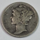 1920-S  10C Mercury Dime Very Fine 90 % Silver Coin- Tough Date And Mint Mark