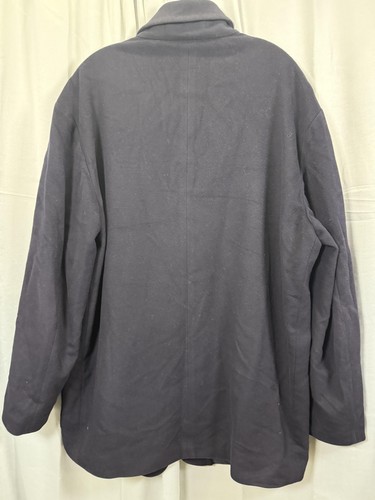Saks Fifth Avenue Jacket Mens 56 XL Black Wool Cashmere Made in Italy Chore Coat - Picture 13 of 13