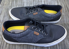 Zapatos de skate Vans Atwood negros grises de lona de caña baja para hombre 9,5 confort de lujo 721356