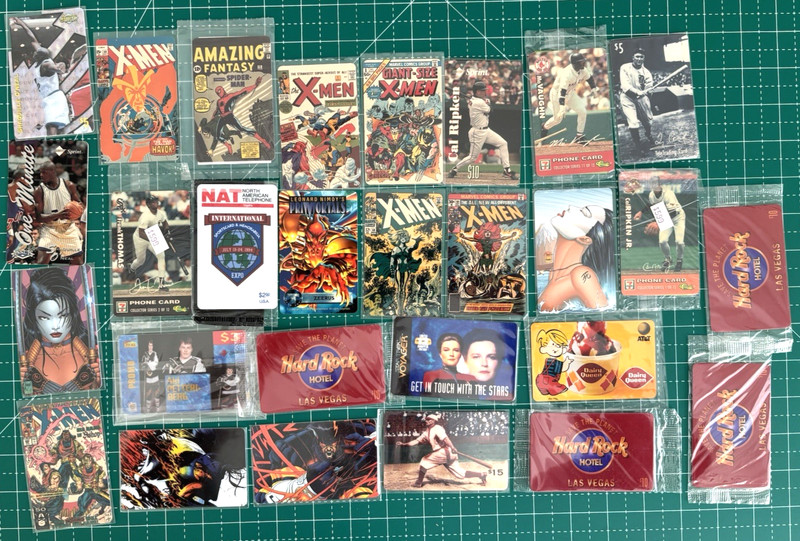 1990s PHONE CALLING CARD LOT:  Baseball - Star Trek - Comics - Shaquille & MORE!