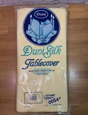Vintage Duni Silk Water Repellent Tablecloth 54" X 108" Yellow New 0054-B3