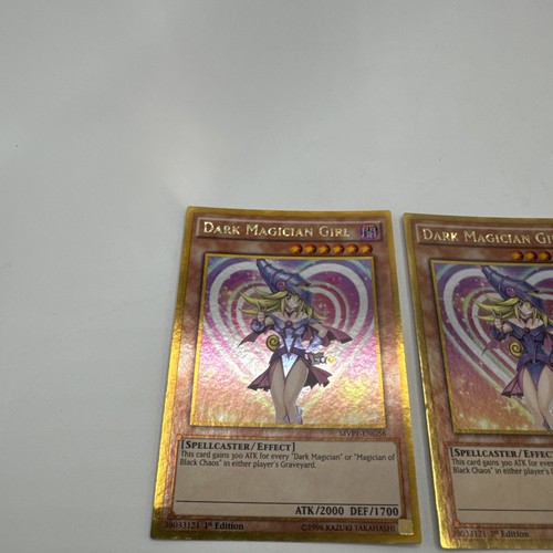 Two ( 2 )Dark Magician Girl 1st Edition TCG Card MVP1 ENG56 Gold Edge 1996 Hol - Picture 4 of 24