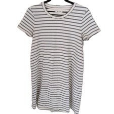 Madewell Slate/Cream Striped Cotton Dress Small